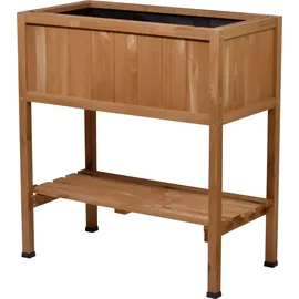 Dobar Hochbeet mit Ablage 40 x 40 x 80 cm Braun
