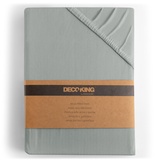 DecoKing Spannbettlaken 180x200 200x200 cm 100% gekämmte Baumwolle Grau Stahl Spannbetttücher Jersey Boxspringbett Amber 180 x 200 200 x 200