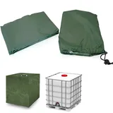 BITUXX IBC Regen Wassertank 1000L Abdeckung Abdeckplane Schutzhülle Schutzplane Tank Grün