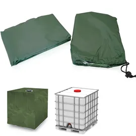 BITUXX IBC Regen Wassertank 1000L Abdeckung Abdeckplane Schutzhülle Schutzplane Tank Grün