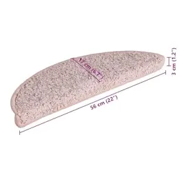 vidaXL Treppenmatten 15 Stk. Hellrosa 65x21x4 cm