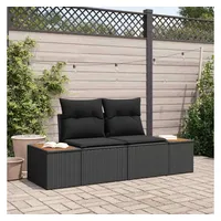 vidaXL Gartensofa Loungesofa schwarz