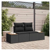 vidaXL Gartensofa Loungesofa schwarz