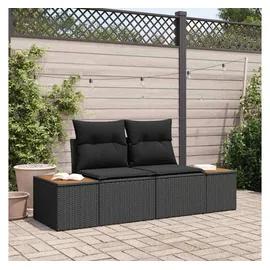 vidaXL Gartensofa Loungesofa schwarz