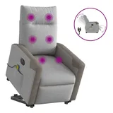 vidaXL Massagesessel mit Aufstehhilfe Elektrisch Wolkengrau Stoff