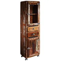 Massivmoebel24 Vitrine Altholz 55x38x190 mehrfarbig lackiert FREEZY #41