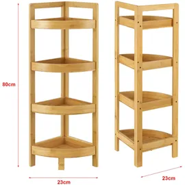 [en.casa] Bambus Badregal Lestijärvi Eckregal Mit 4 Ablagen 80x23x23cm