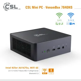 CSL Mini-PC VenomBox 7640HS 2023 96 GB RAM 2000 GB SSD Radeon 760M Windows 11 Pro
