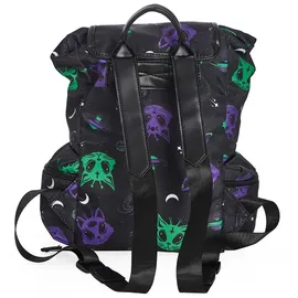 Banned Alien Space Cat Rucksack Schwarz/Multicolor