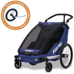 FUXTEC Fahrradanhänger/Jogger FX-FA1-SET-BLAU  mit Jogger-Rad