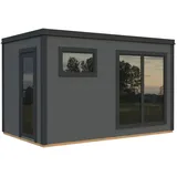 Palmako Gartensauna Grace 8,2 m2 - 56 mm - dunkelgrau-anthrazit lackiert