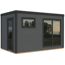 Palmako Gartensauna Grace 8,2 m2 - 56 mm - dunkelgrau-anthrazit lackiert