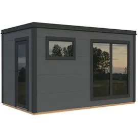 Palmako Gartensauna Grace 8,2 m2 - 56 mm - dunkelgrau-anthrazit lackiert