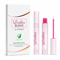 Inveo Lashes2Love Wimpernserum ohne Bimatoprost, Biopeptid-Serum mit Doppel-Peptid-Komplex für kräftiger und voller wirkende Wimpern, 3,5 ml