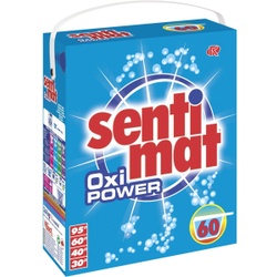 Sentimat Oxi Power Vollwaschmittel, Vollwaschmittel für Weiß- und Buntwäsche, 3,6 kg - Paket - ca. 60 Waschladungen