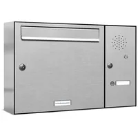 AL Briefkastensysteme Premium V2A Edelstahl silber inkl. Zeitungsfach