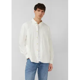 s.Oliver Regular Fit: Langarmhemd mit Garment Dye und Button-Down-Kragen - creme - XL