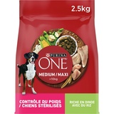 Purina ONE - Trockenfutter Medium/Maxi > 10 kg – Gewichtskontrolle – sterilisierte Hunde – Geschmack der Truthahn/Reis – 2,5 kg