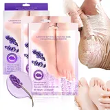 2 Paar Lavendel Hornhautentferner, Hornhaut Entfernen Fuß, Fuß Exfoliating, Intensiv Pflegende Fußmaske Fußpeeling Maske, Hornhaut Socken, Natürlich & Sanft Fußpflege, Entfernung von Hornhaut (Lila)