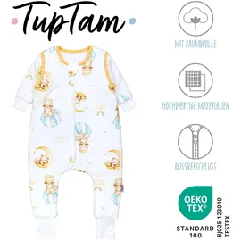 TupTam Schlafsack mit Beinen und Ärmeln OEKO-TEX zertifizierte Materialien, Winterschlafsack 2,5 TOG Unisex, Farbe: Balon/Bär/Mond, Größe: 92-98 - 92-98