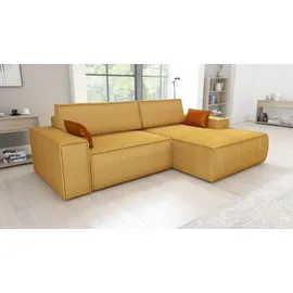 mebloland Ecksofa TOR mit Schlaffunktion. Farbe: Mustard. - Gelb