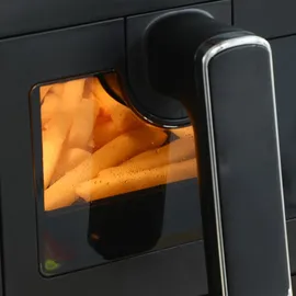 Homcom Dual Zone Heißluftfritteuse 8-in-1 8 L Airfryer 2 Kammern mit Sichtfenster, 2500W Heissluftfritteuse mit Innenbeleuchtung, Timer, 80-200°C, - Schwarz