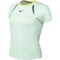 Nike Damen Court Dri-Fit Advtg Short-Sleeve Top, Barely Green/Barely Green/Black, L