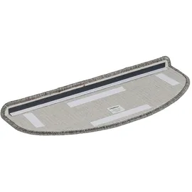Relaxdays Stufenmatten im 15er Set, abgerundete Treppenstufenmatten, BxT: 65x24 cm, Selbstklebende Treppenteppiche, grau
