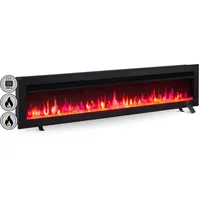 BALDERIA AG-60 Elektrokamin Wandkamin oder Einbaukamin Heizung 3D-Flammeneffekt Schwarz