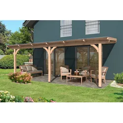 Terrassendach SKANHOLZ "Rimini", beige (natur), B:648cm T:300cm, Douglasienholz, Terrassenüberdachungen, 648 cm Breite, verschiedene Tiefen