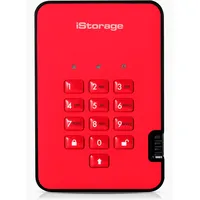 iStorage diskAshur2 HDD 3TB Rot - Sichere tragbare Festplatte - Passwortgeschützt - Staub- und wasserdicht - Hardware-Verschlüsselung