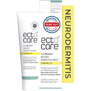 ectocare® Neurodermitis Creme Akut mit 7% Ectoin 50 ml | Dermatitis & Ekzemen Salbe ohne Kortison | Lindert trockene, gereizte, rote und juckende Haut | Medizinprodukt, auch für Kinder und Babys