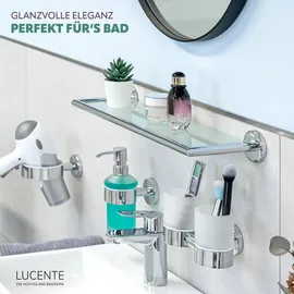 bremermann Glasablage aus Edelstahl verchromt hochglänzend