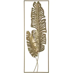 Wandobjekt Blatt PALLADIUM Metall Gold 90 cm