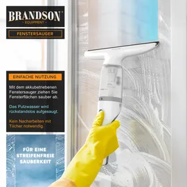 Brandson Akku-Fenstersauger Weiß/Schwarz