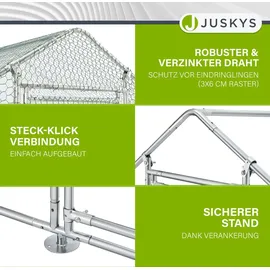 Juskys Freigehege 3 x 6 x 2 m grau