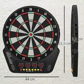 Homcom Elektronische Dartscheibe Dartboard Soundeffekte LED Anzeige 27 Spiele