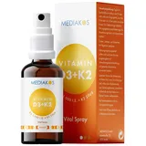 Mediakos® Vitamin D3 + K2 1.000 I.E. - Spray für Kinder & Erwachsene - Hochdosiertes & Geschmacksneutrales Vitamin D Präparat - Sonnenvitamine für Immunsystem, Zähne, Muskeln und Knochen (20ml)