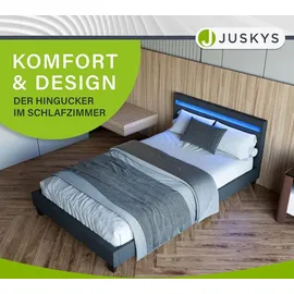 Juskys Polsterbett Paris 120 x 200 cm Grau
