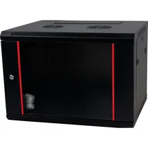 danicom Baseline 6U Wandschrank mit Glastür 600x600x368mm (BxTxH) - Schwarz - Traglast 50 kg - Wandmontage - Serverschrank - Wandgehäuse - Server Rack - Server Enclosure
