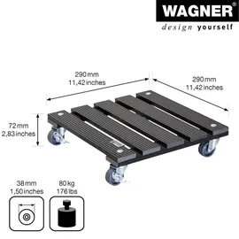wagner® design yourself Pflanzenroller WPC GH 0520 Kunststoff anthrazit quadratisch 29,0 x 7,5 cm