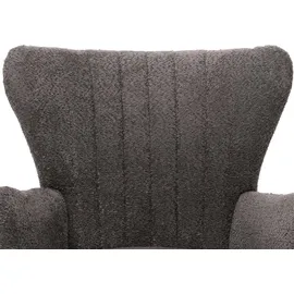 Mendler Lounge-Sessel HWC-K37 Chenille 75 x 80 x 75 cm dunkelgrau mit Kissen