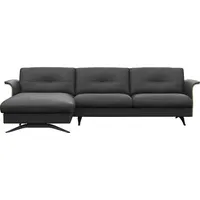 FLEXLUX Ecksofa Glow, super bequem durch hochwertigem Sitzaufbau mit Federkern, L-Form, Modernes skandinavisches Design schwarz