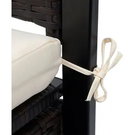 Mendler Poly-Rattan 2er Sitzbank 120 x 60 x 45 cm Braun