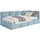 Selsey Cloudy – Jugendbett 120x200, Kopfteil Rechts, Matratze & Bettkasten, Samt Hellblau