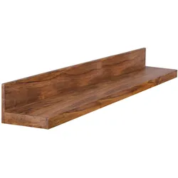 Kadima Design Wandregal aus Massivholz Sheesham, nachhaltig, starke Auflagefläche, ideal für Wohnräume und Flure, handgefertigt. 140x24x17 cm