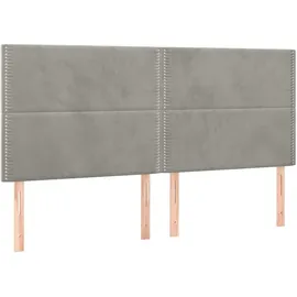 vidaXL Boxspringbett 200 x 200 cm hellgrau