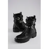aniston shoes Schnürboots Schnürstiefelette, Bikerboots mit Nietenbesatz schwarz 36 EU