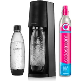 Sodastream Terra black + 2 PET-Flaschen 1 l + Zylinder