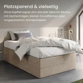 home collective Boxspringbett 90 x 200 cm H2 Beige